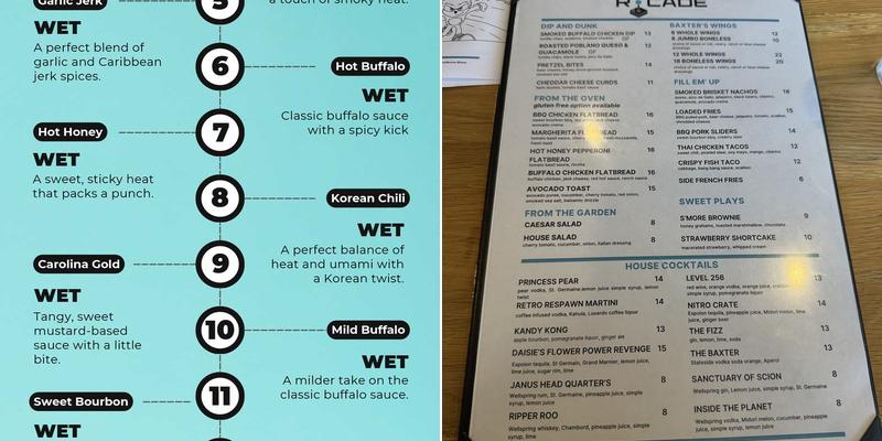 Baxter’s R•Cade Menu