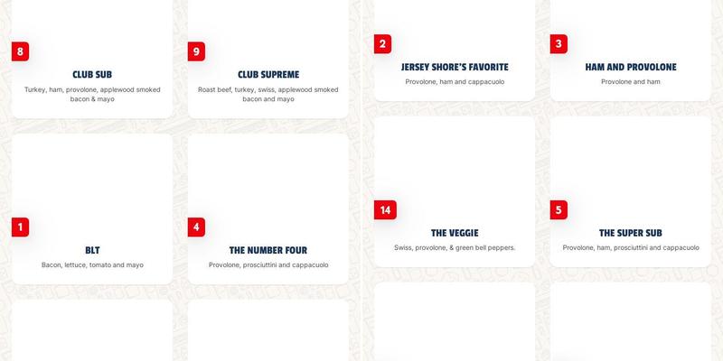 Jersey Mike's Subs Menu