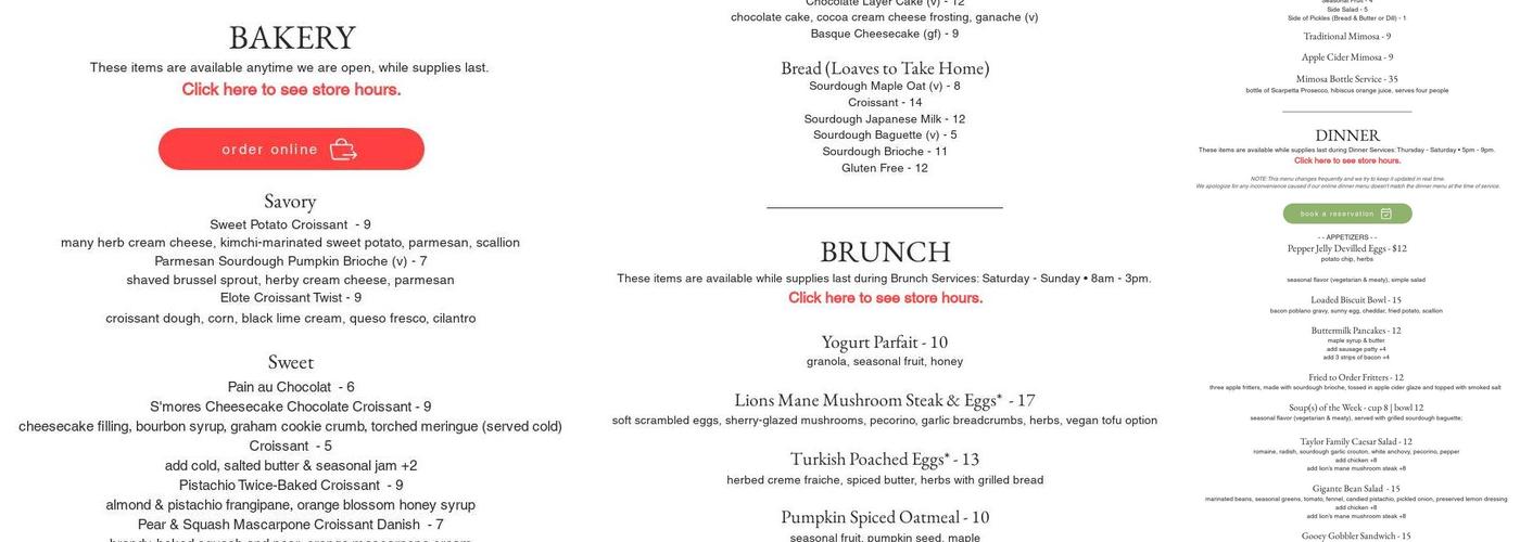 Borage Menu
