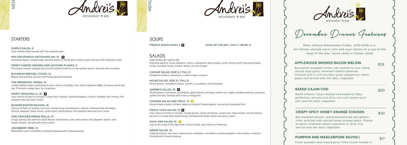 Andrei's Menu