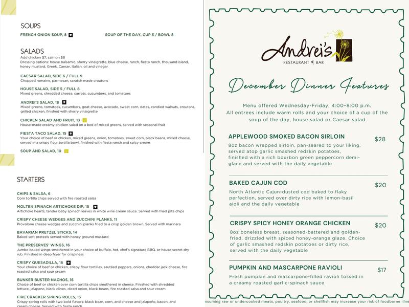 Andrei's Menu
