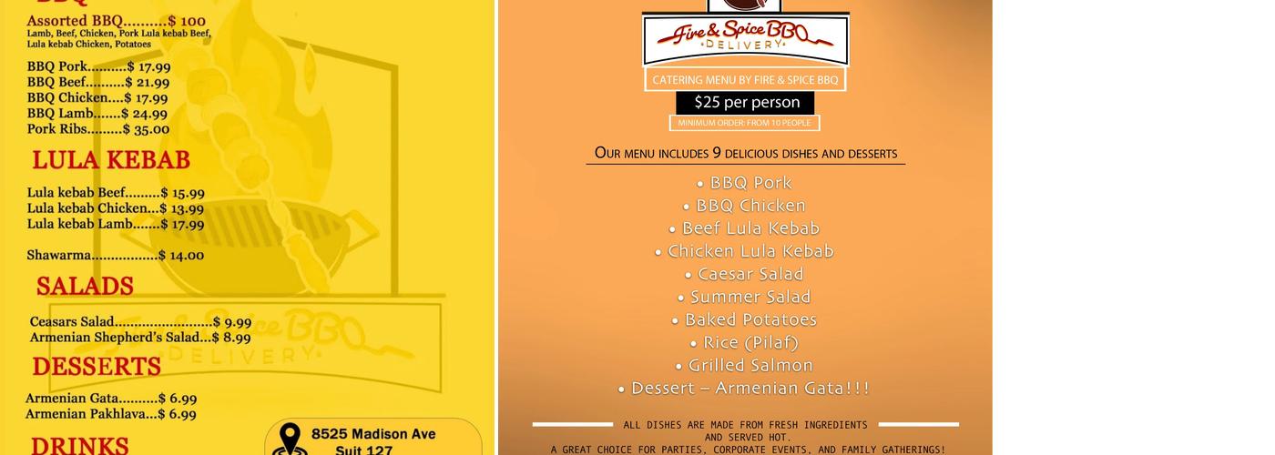 Fire & Spice BBQ Menu