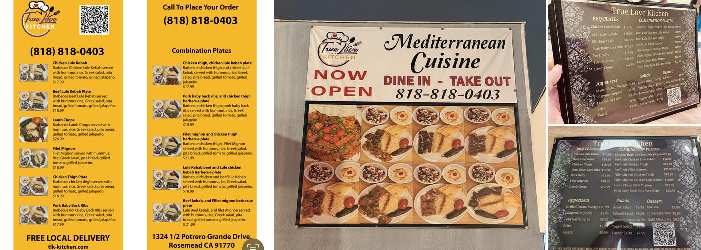 True Love Kitchen Menu