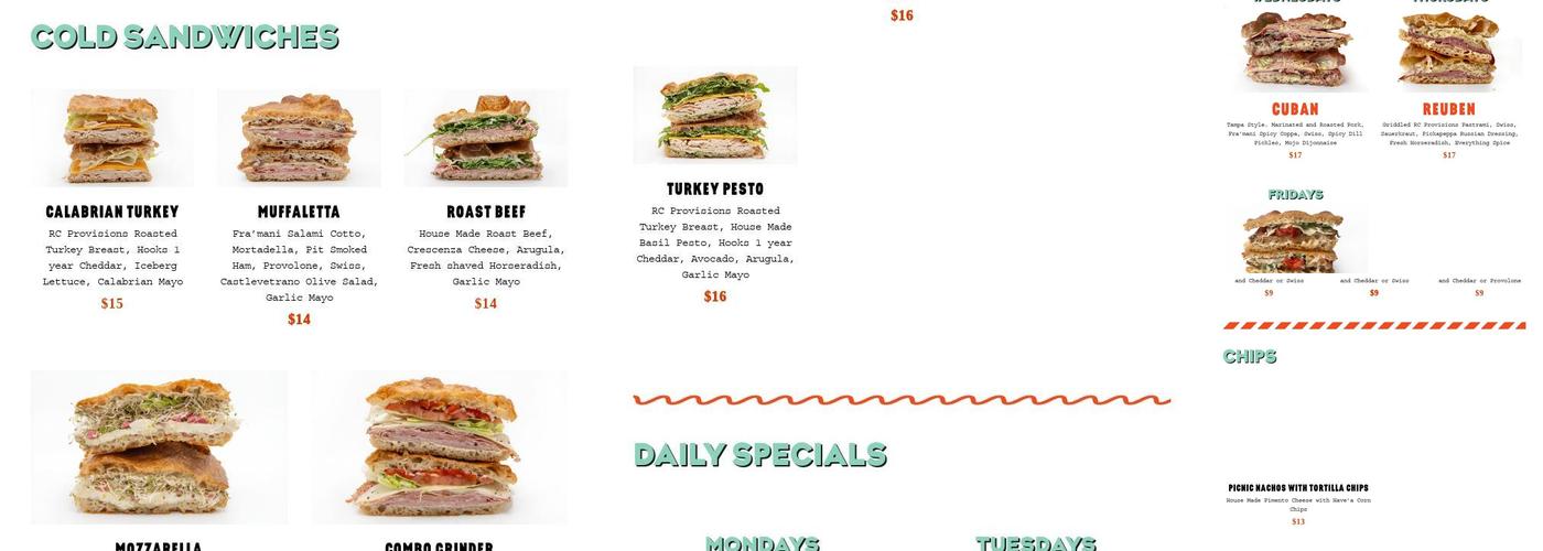 Bread Head Menu