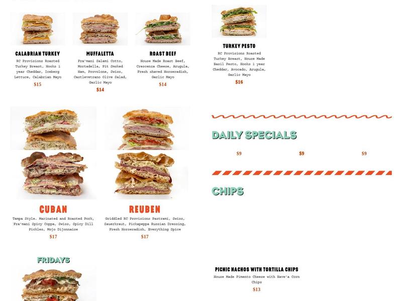 Bread Head Menu