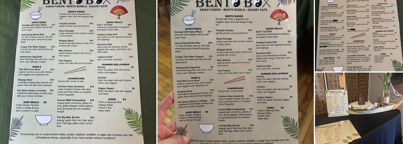 Bento Box Menu