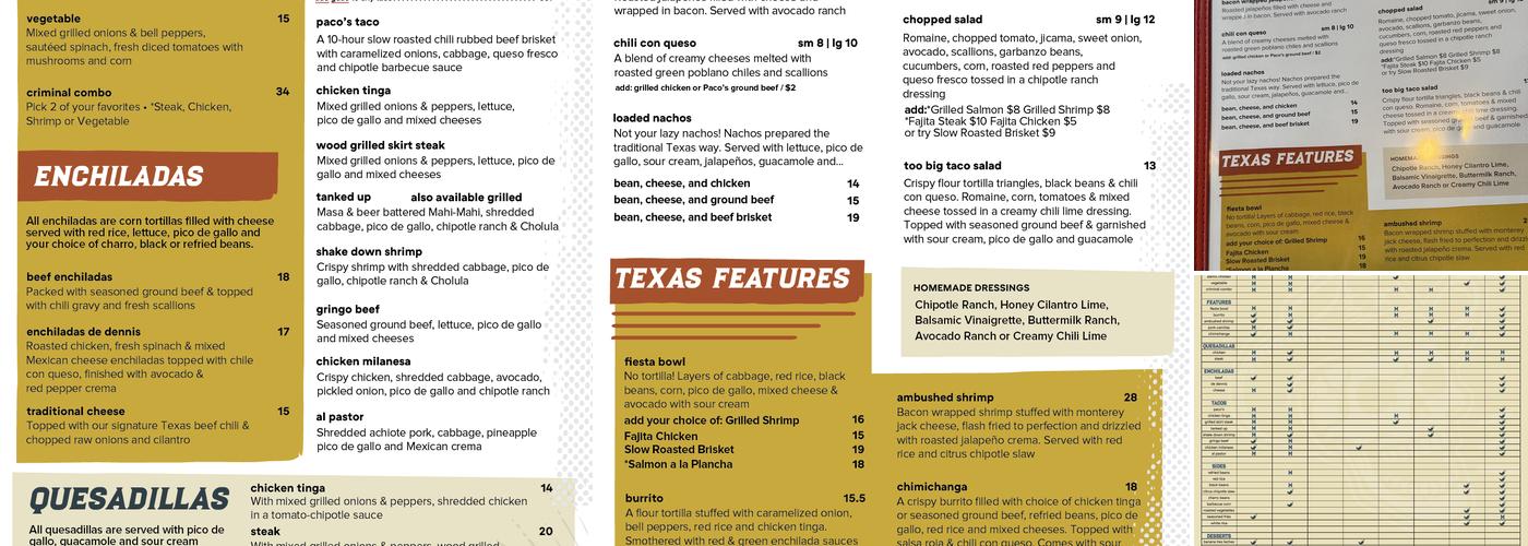 Paco’s Tacos & Tequila Menu