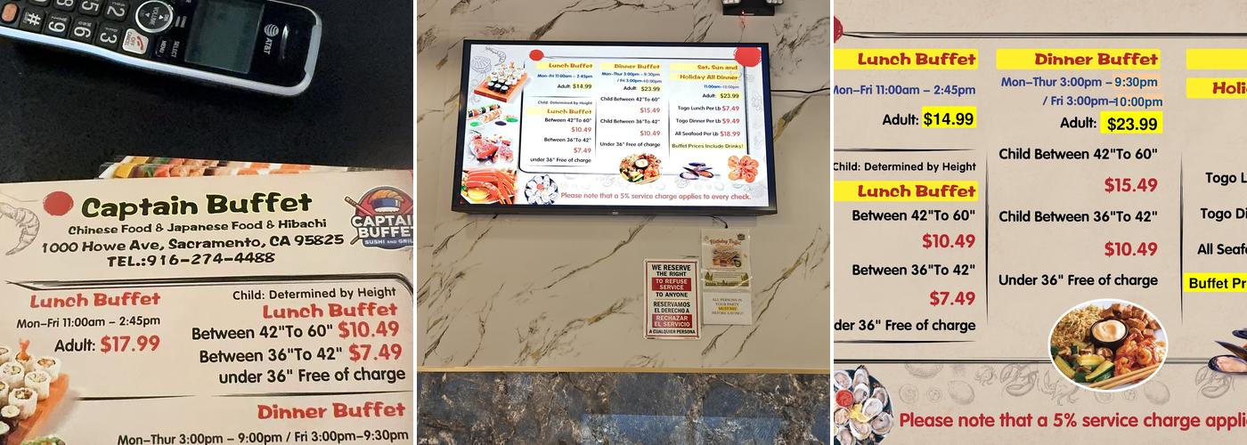 Captain Buffet Menu