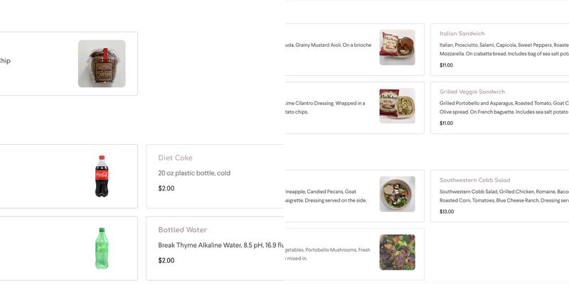 Break Thyme Cafe Menu