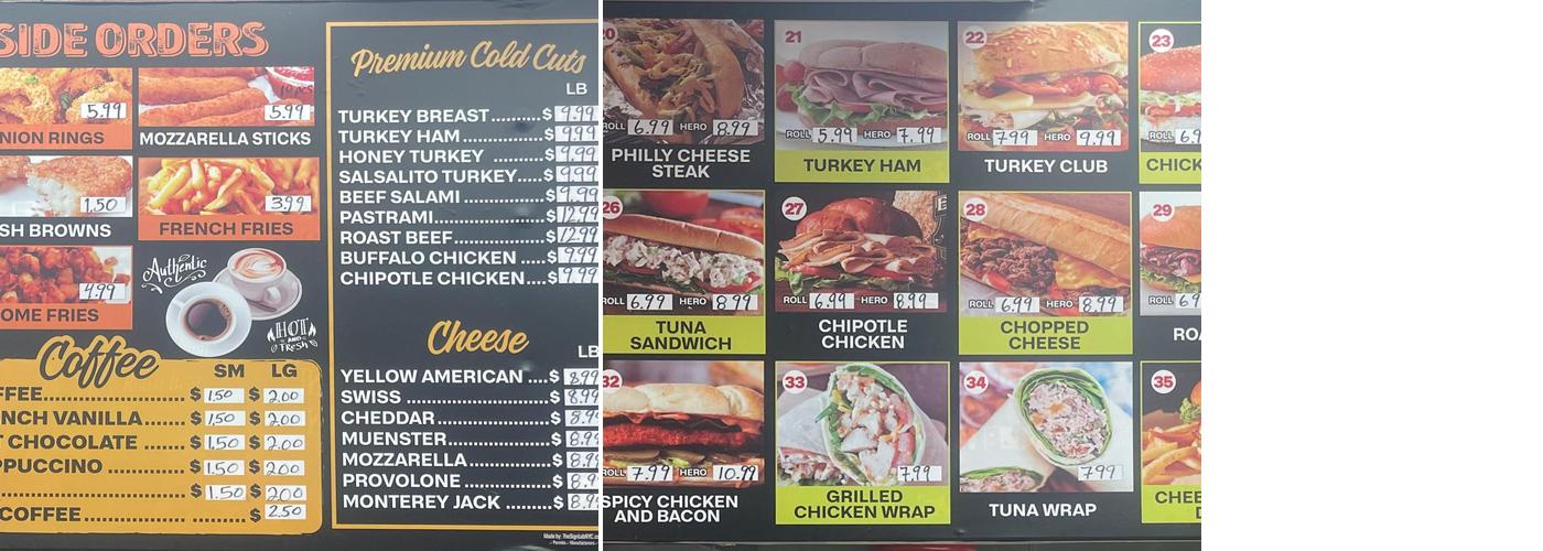 Sam's grill Menu