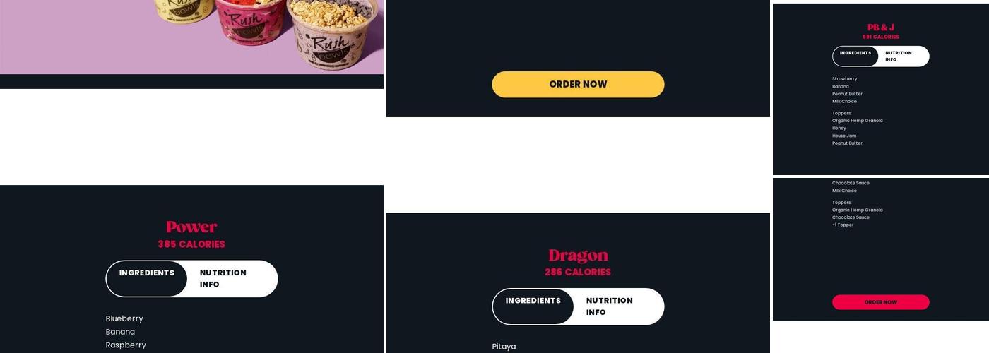 Rush Bowls Menu