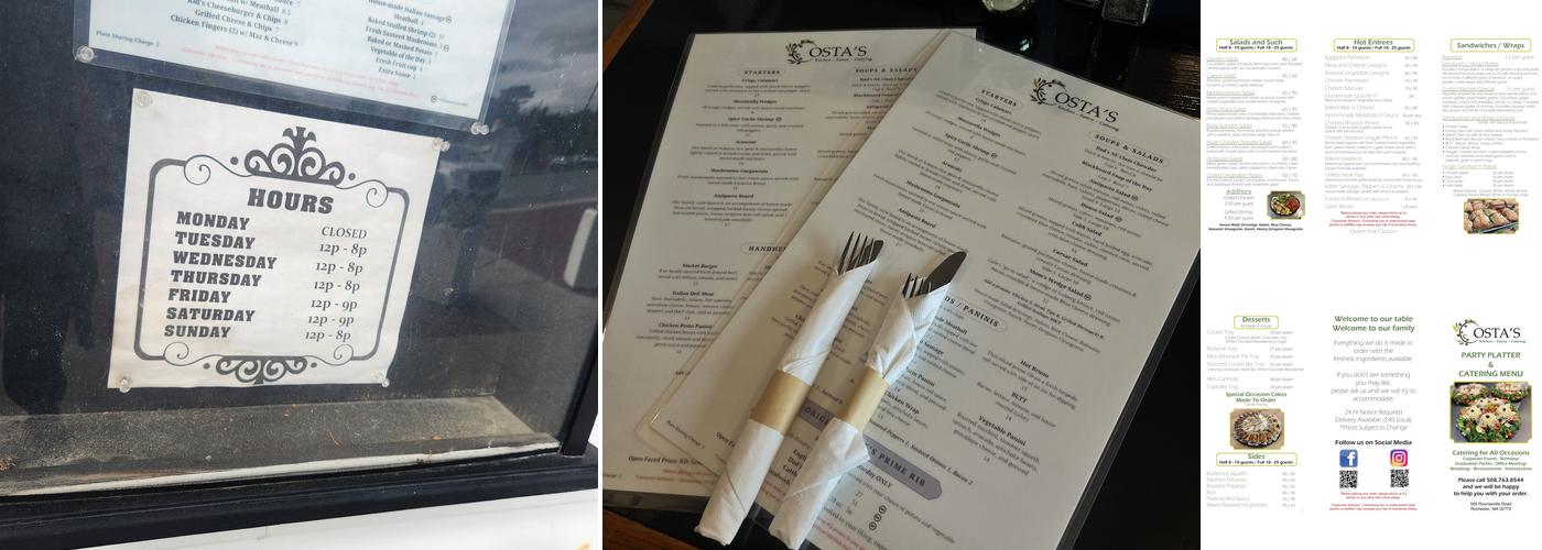 Costa's Kitchen Menu