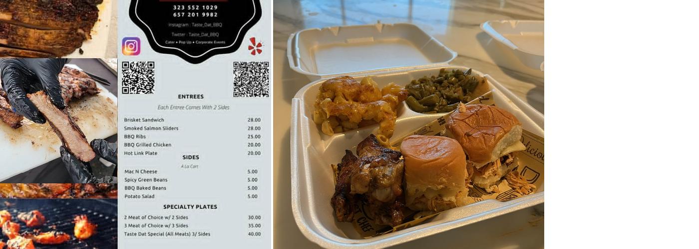 Taste Dat bbq Menu