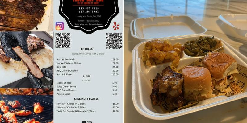 Taste Dat bbq Menu