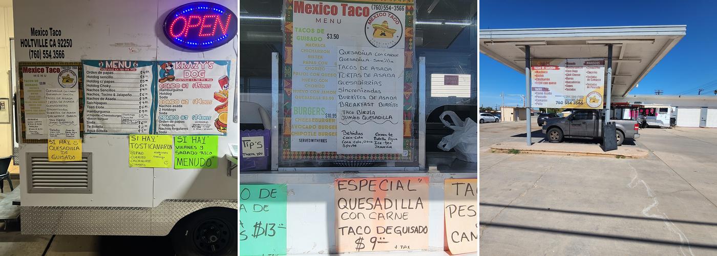 Mexico Taco Menu