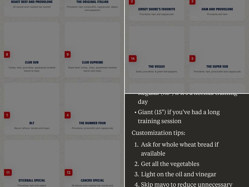 Jersey Mike's Subs Menu