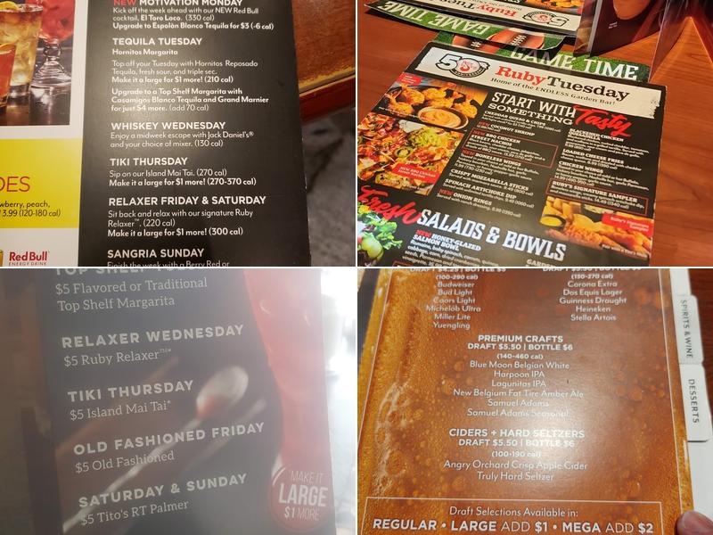 Ruby Tuesday Menu