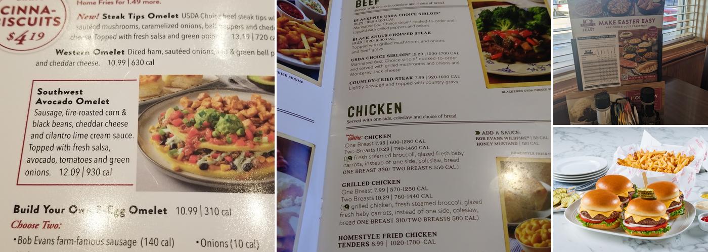 Bob Evans Menu
