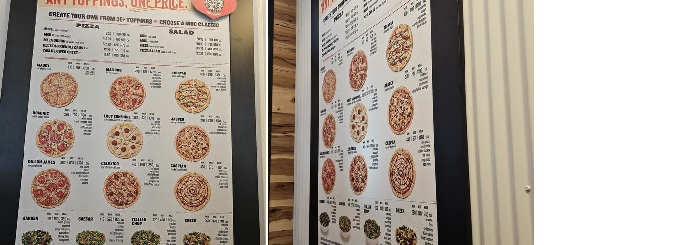 MOD Pizza Menu