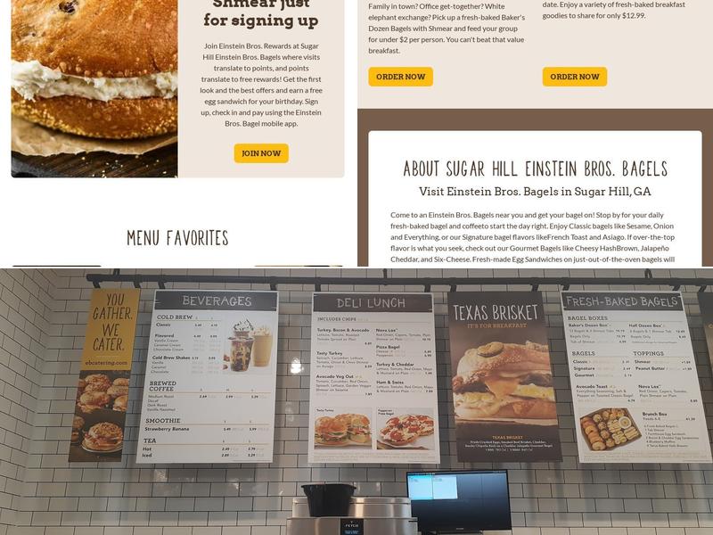 Einstein Bros. Bagels Menu