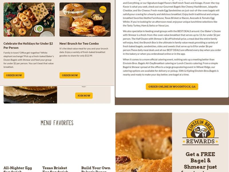 Einstein Bros. Bagels Menu