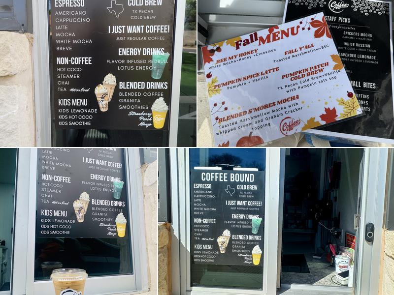 Coffee Bound Menu