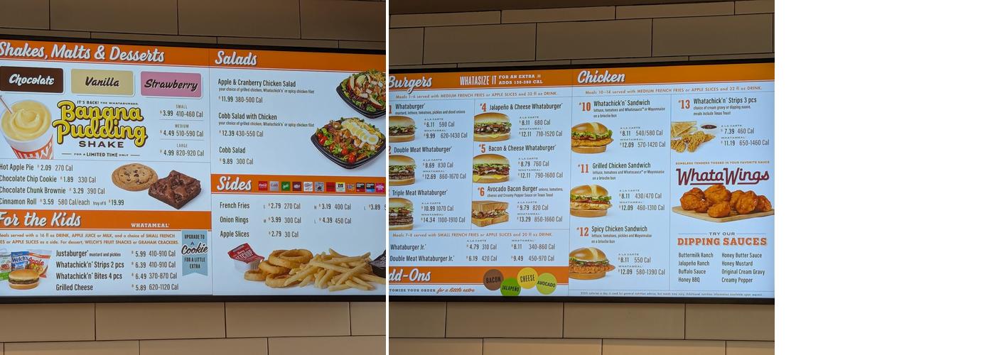 Whataburger Menu