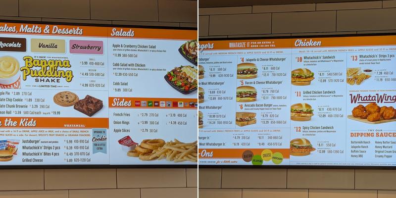 Whataburger Menu