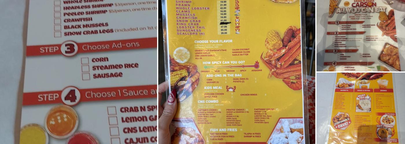 Crab N Spice Carson Menu