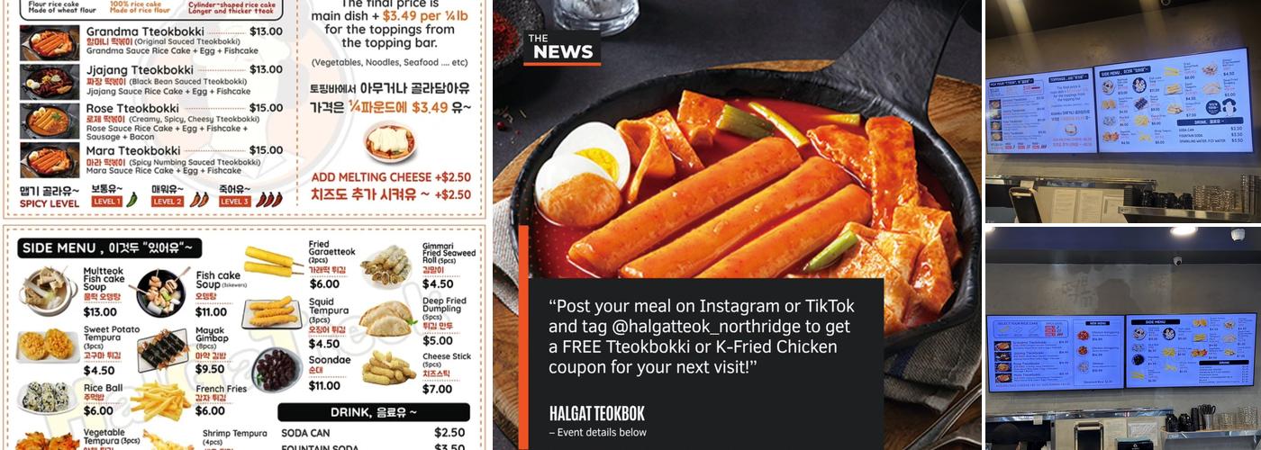 Halgatteok Northridge Menu