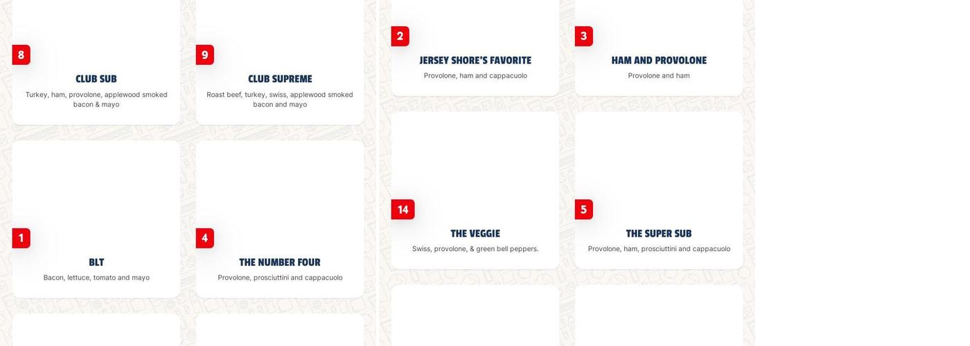 Jersey Mike's Subs Menu