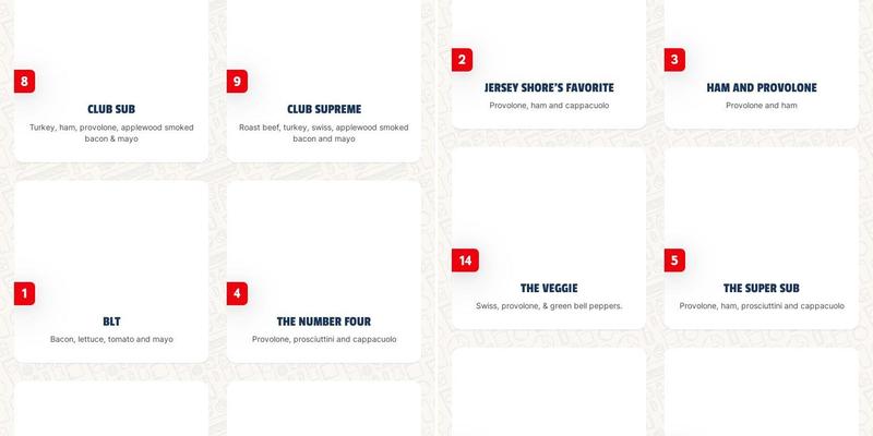 Jersey Mike's Subs Menu