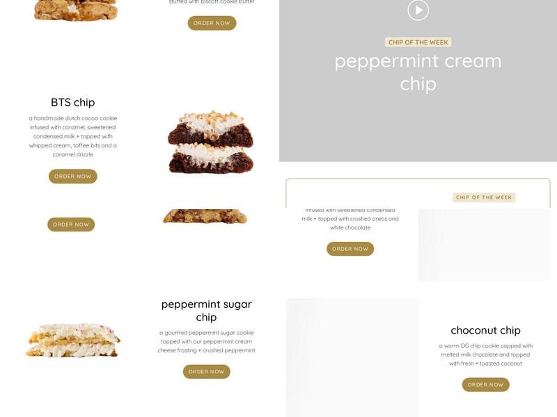 Chip Cookies Menu
