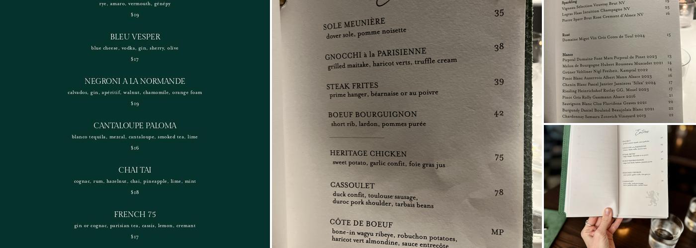 Bar Terroir Menu