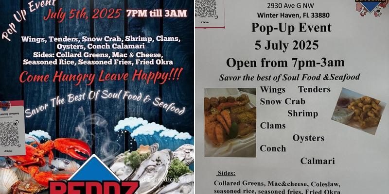 Reddz Catering Menu