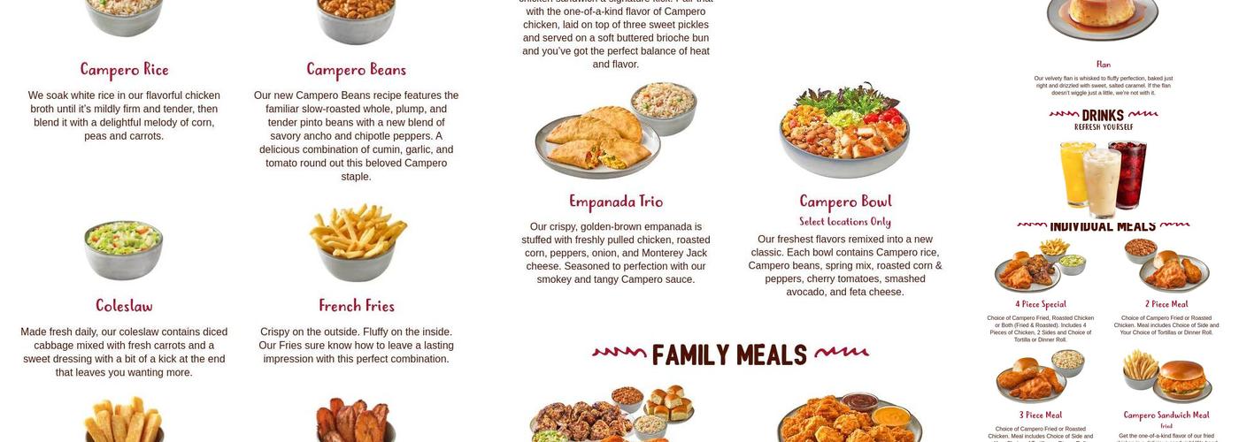 Pollo Campero Menu