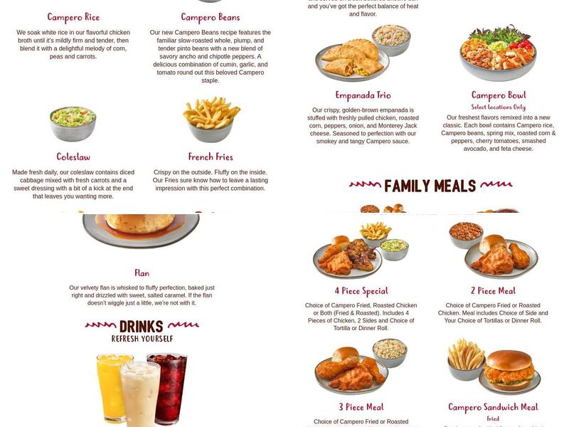 Pollo Campero Menu