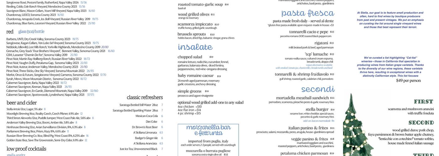 Stella Menu