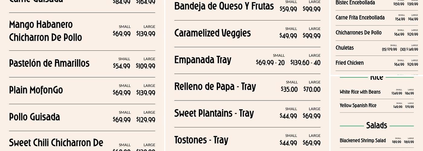 MofonGo Restuarant Menu