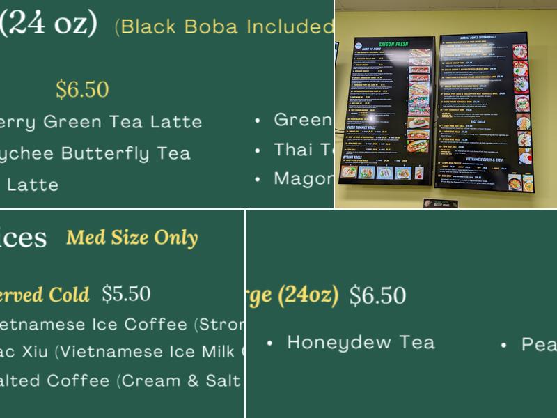 Saigon Fresh Menu