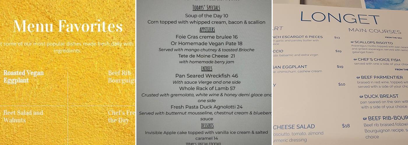 Longet Menu