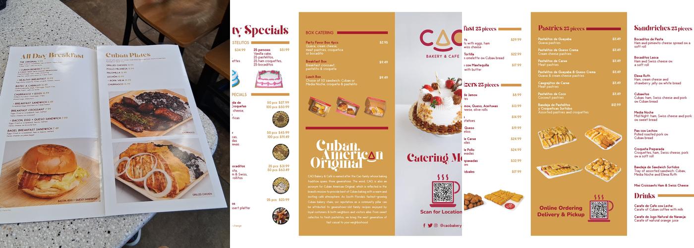 CAO Bakery & Cafe Menu