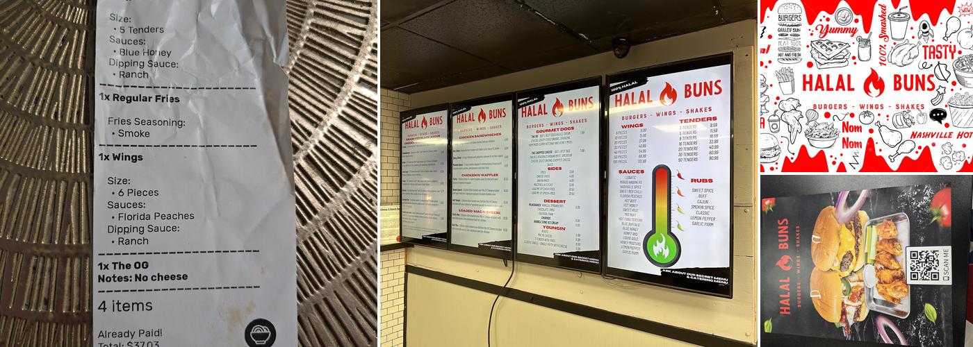 Halal Buns Menu