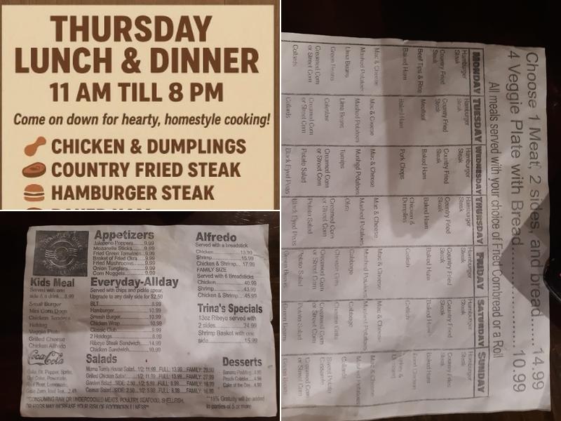 Trinabell’s Diner Menu