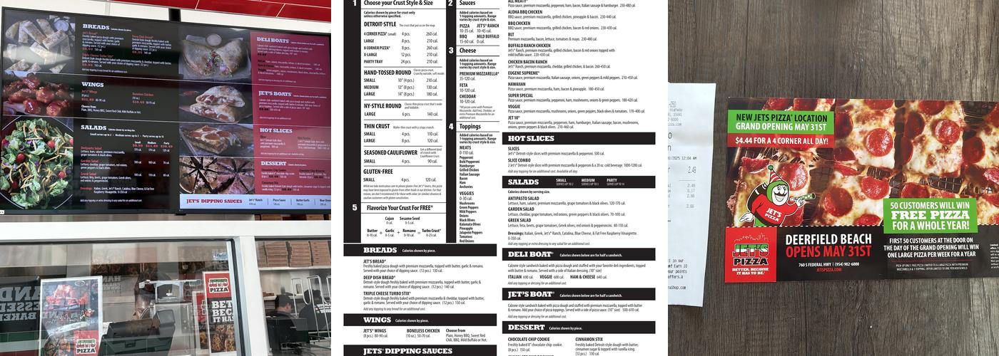 Jet's Pizza Menu