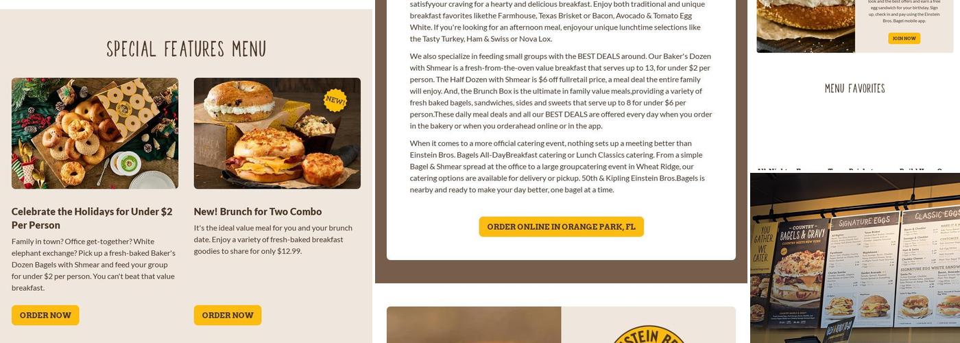 Einstein Bros. Bagels Menu