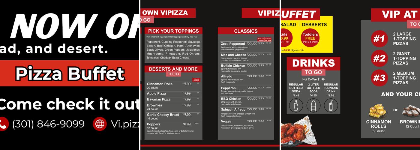 VIPizza Menu