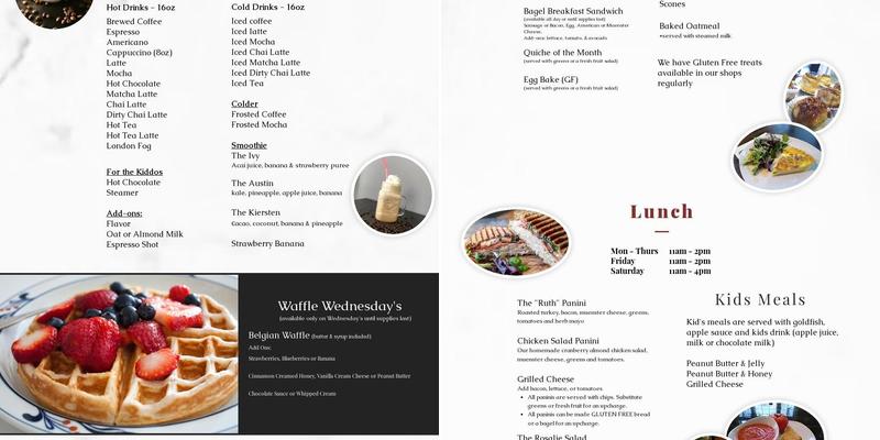 The Cracked Pot Coffee Shop Menu