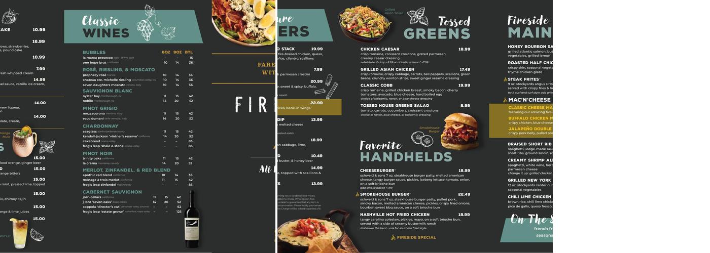 Fireside - Great Wolf Lodge Mashantucket, CT Menu