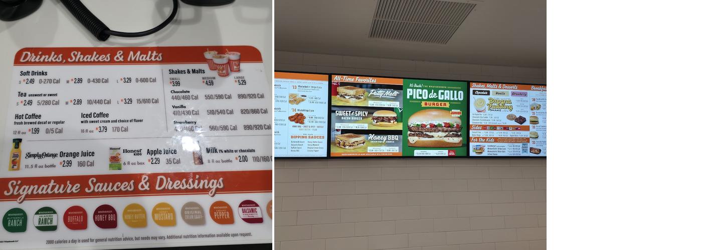 Whataburger Menu